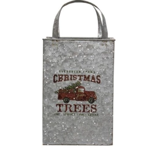 *2/Set Christmas Trees Metal Totes