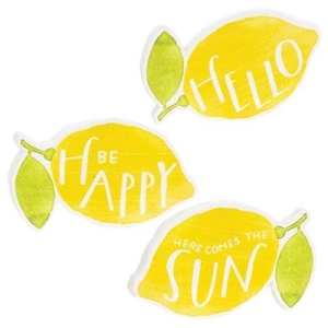 *3/Set Be Happy Lemon Magnets