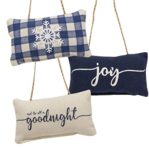 *3/Set Blue Winter Pillow Ornaments
