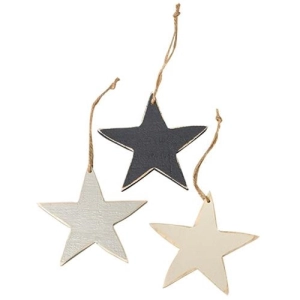 *3/Set Large Wooden Star Ornaments