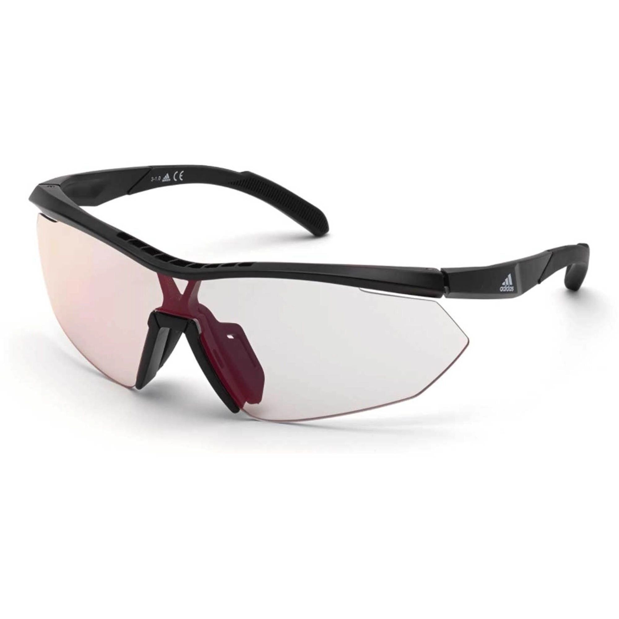 Adidas Women's Sunglasses - Shiny Black Plastic Half Rim Frame | ADIDAS SP0016 01C