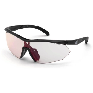 Adidas Women's Sunglasses - Shiny Black Plastic Half Rim Frame | ADIDAS SP0016 01C