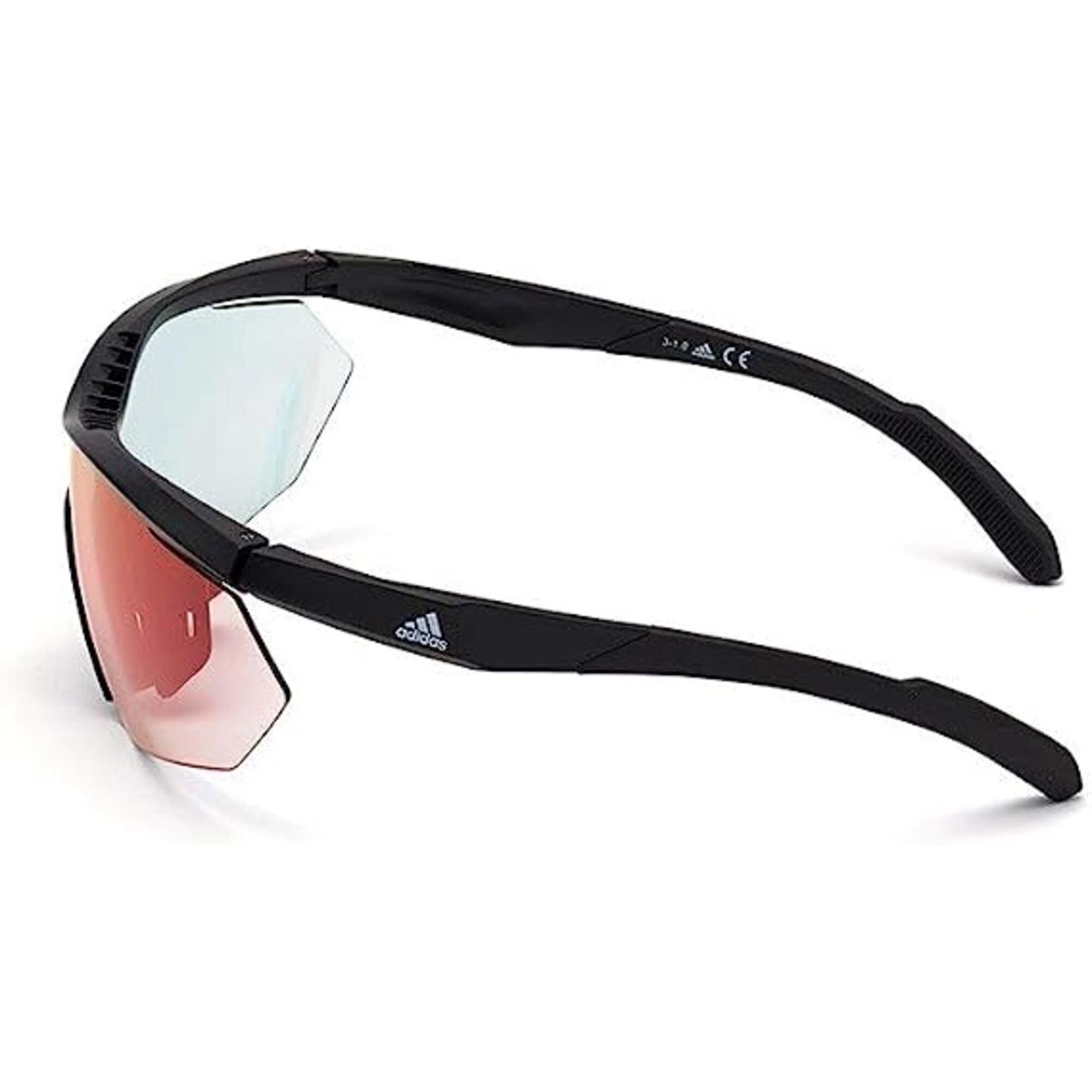 Adidas Women's Sunglasses - Shiny Black Plastic Half Rim Frame | ADIDAS SP0016 01C
