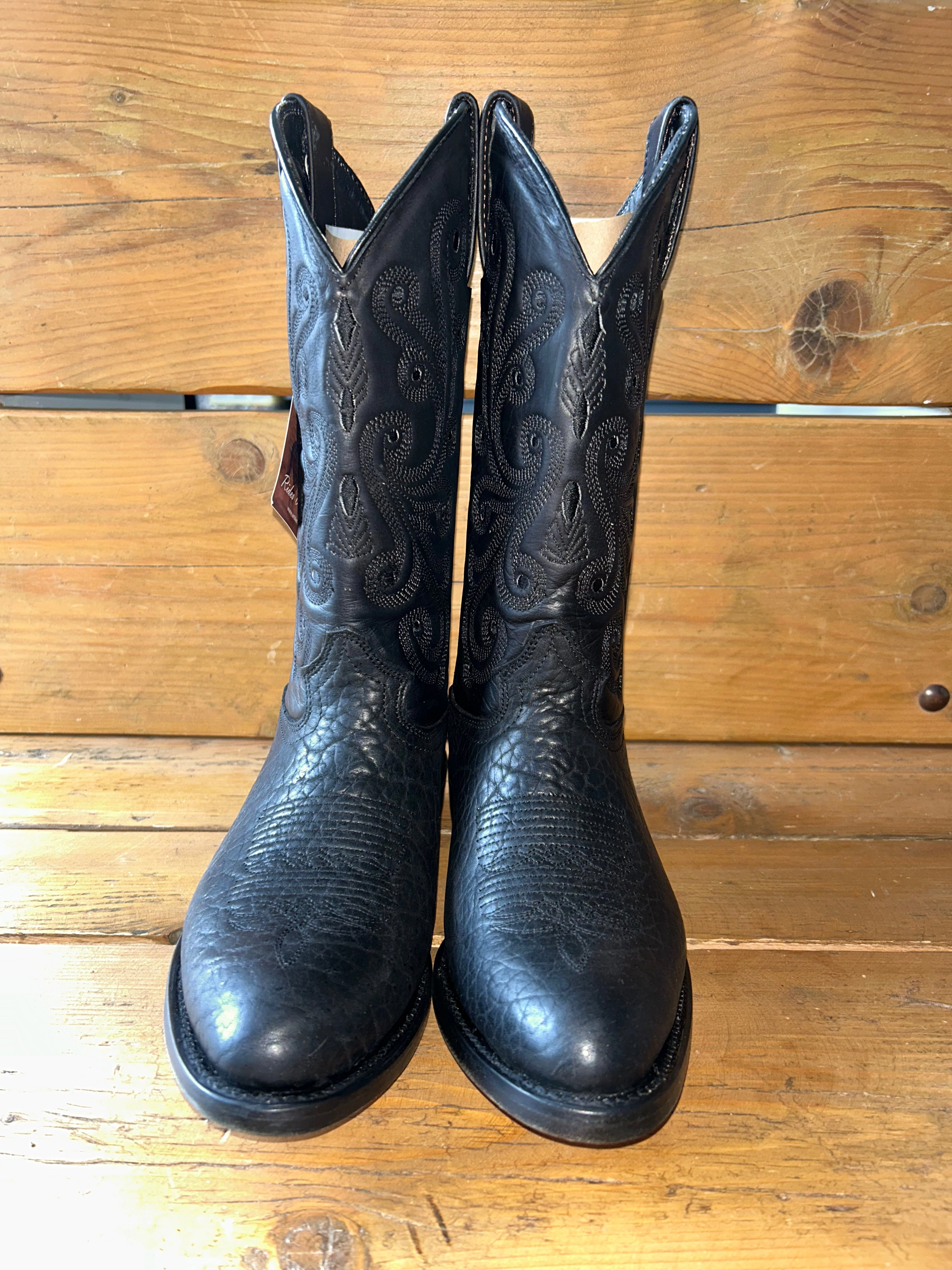 Artillero Men's Bull Neck Black Handcrafted Boots VQ Solida