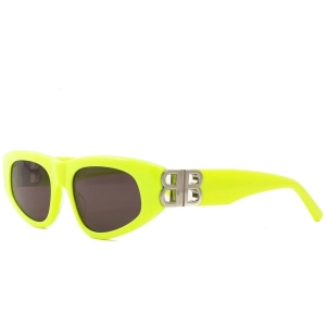 Balenciaga Women's Sunglasses - Yellow Acetate Cat Eye Frame Grey Lens | BB0095S 007