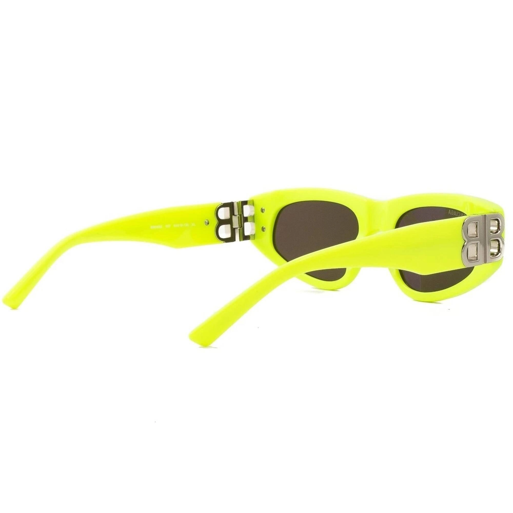 Balenciaga Women's Sunglasses - Yellow Acetate Cat Eye Frame Grey Lens | BB0095S 007