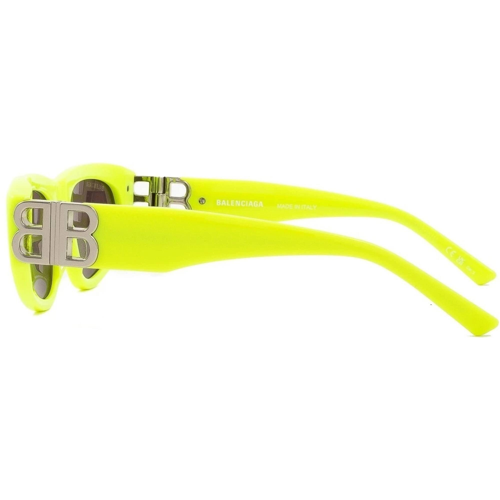 Balenciaga Women's Sunglasses - Yellow Acetate Cat Eye Frame Grey Lens | BB0095S 007