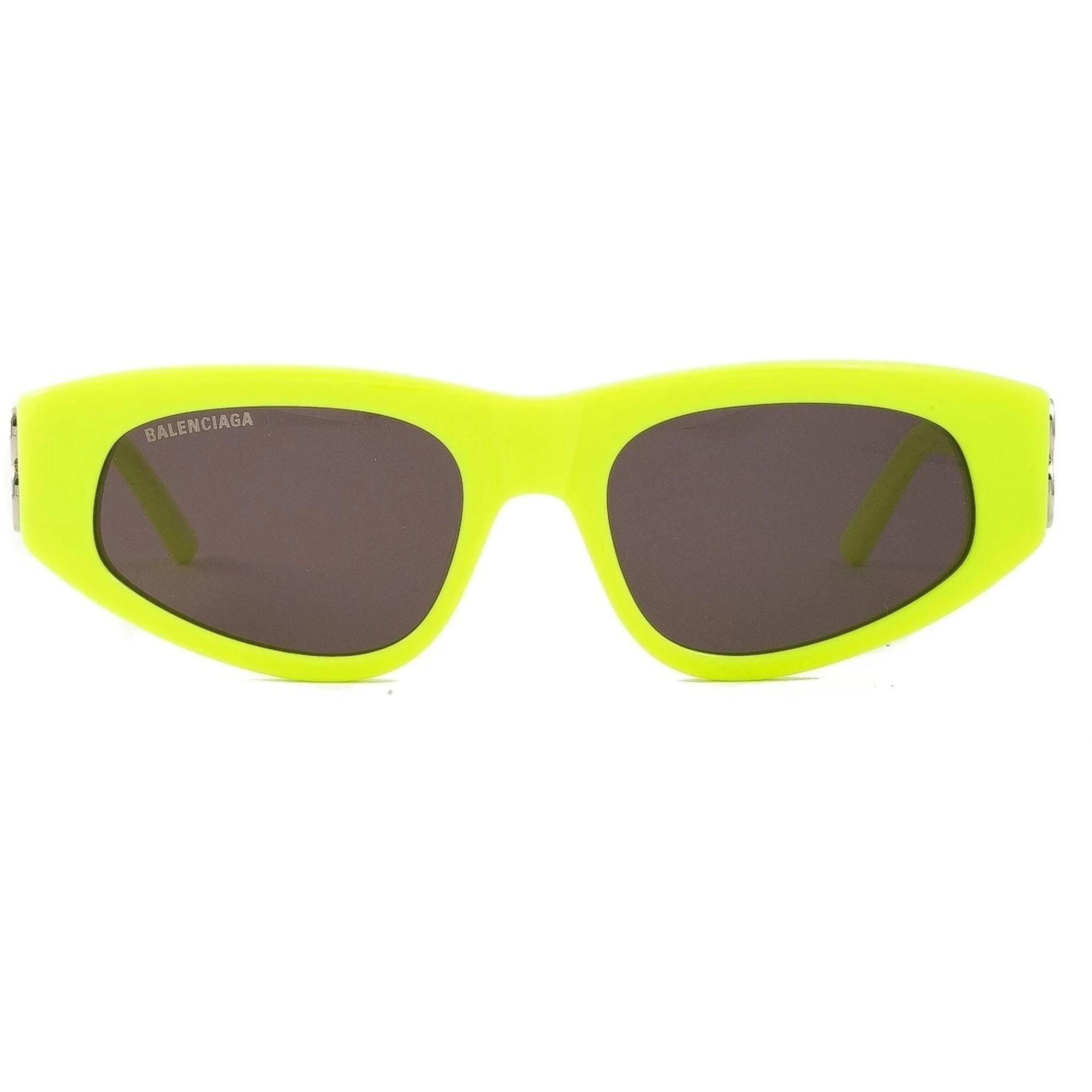 Balenciaga Women's Sunglasses - Yellow Acetate Cat Eye Frame Grey Lens | BB0095S 007
