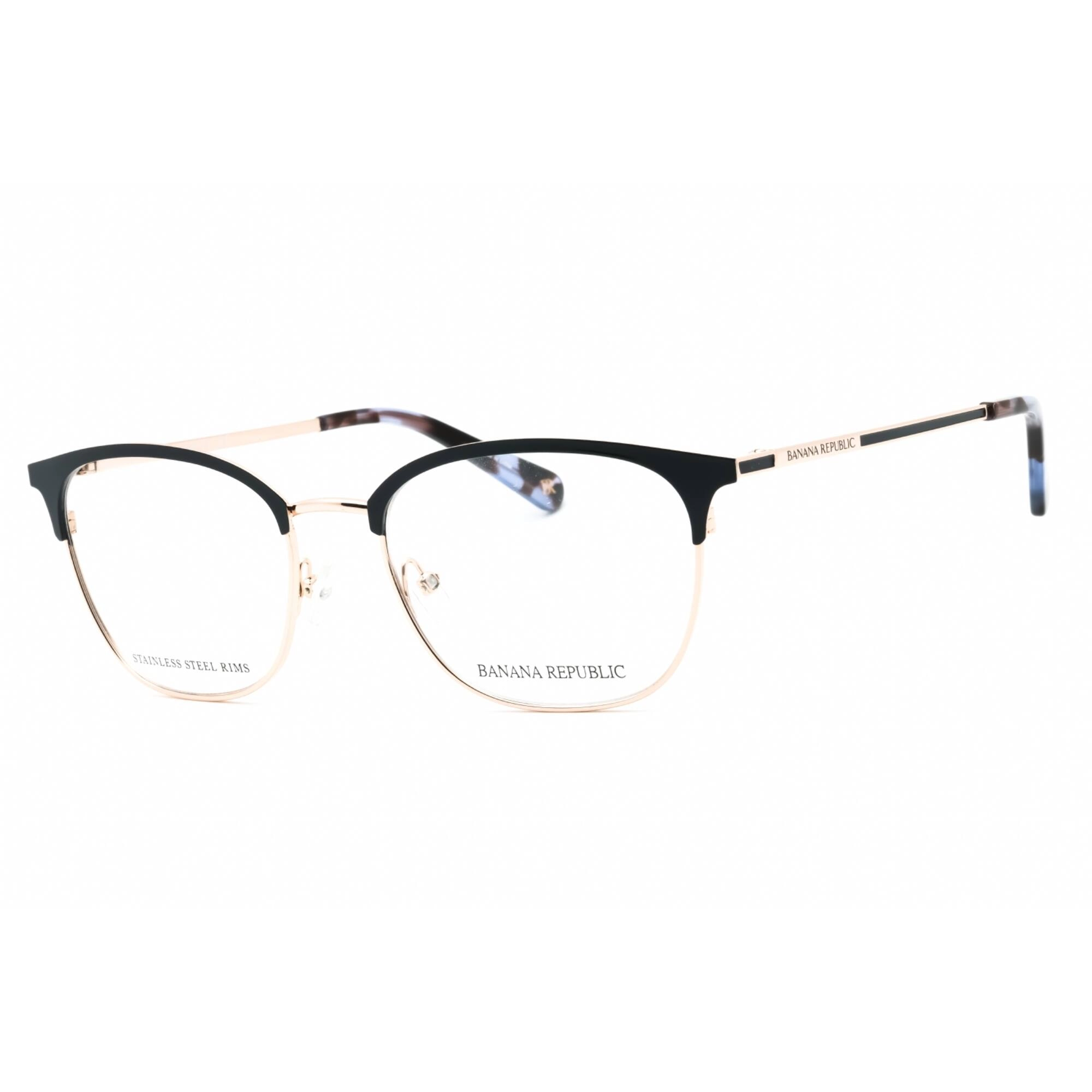 Banana Republic Women's Eyeglasses - 53mm Blue Gold Square Frame | ISADORA 0KY2 00