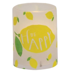 *Be Happy Lemon Timer Pillar 3" x 4"