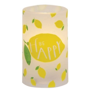 *Be Happy Lemon Timer Pillar 3" x 5"