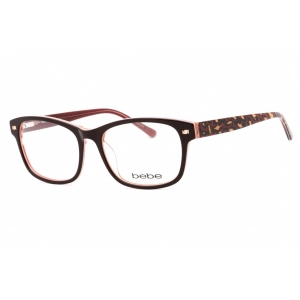 Bebe Women's Eyeglasses - Berry Plastic Full Rim Rectangular Clear Lens | BB5193 610