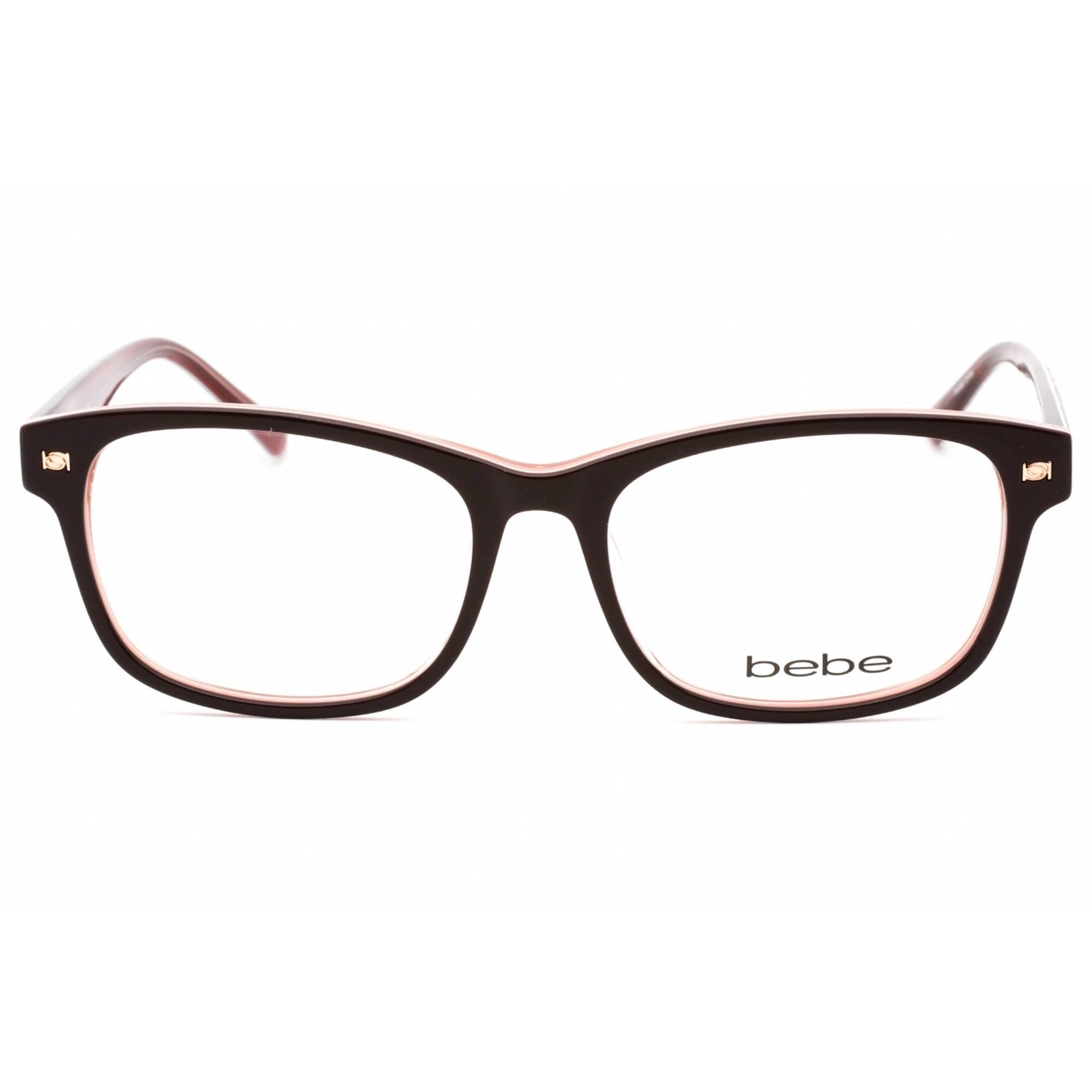 Bebe Women's Eyeglasses - Berry Plastic Full Rim Rectangular Clear Lens | BB5193 610