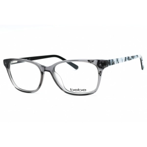 Bebe Women's Eyeglasses - Grey Crystal Acetate Full Rim Rectangular Frame | BB5163 001