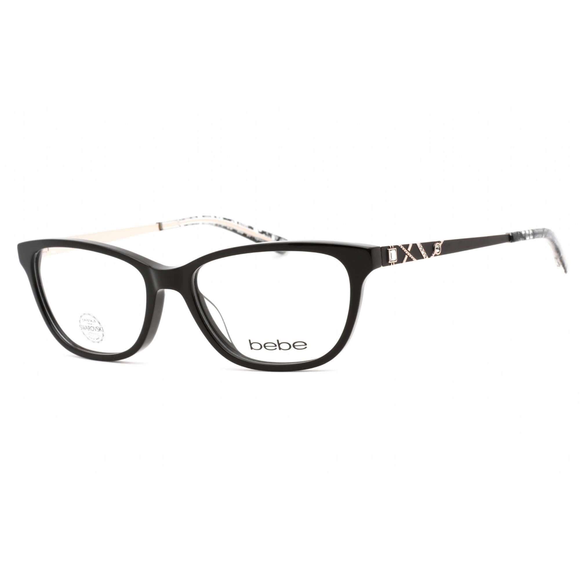 Bebe Women's Eyeglasses - Jet Plastic Full Rim Fixed Nose Pads Frame | BB5170 001