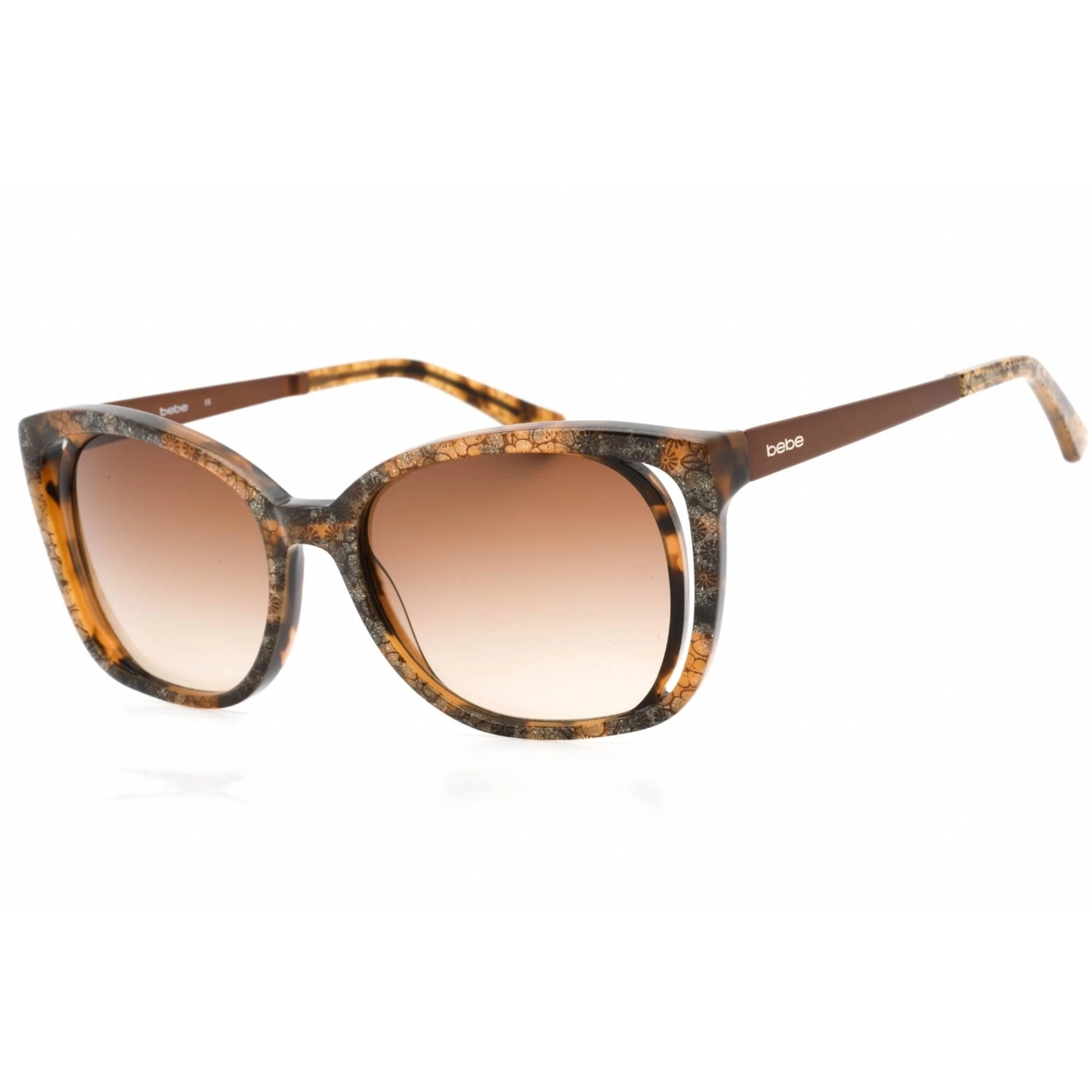 Bebe Women's Sunglasses - Topaz Floral Plastic Full Rim Rectangular Frame | BB7210 280