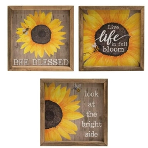 *Bee Blessed Sunflower Frame 3 Asstd.