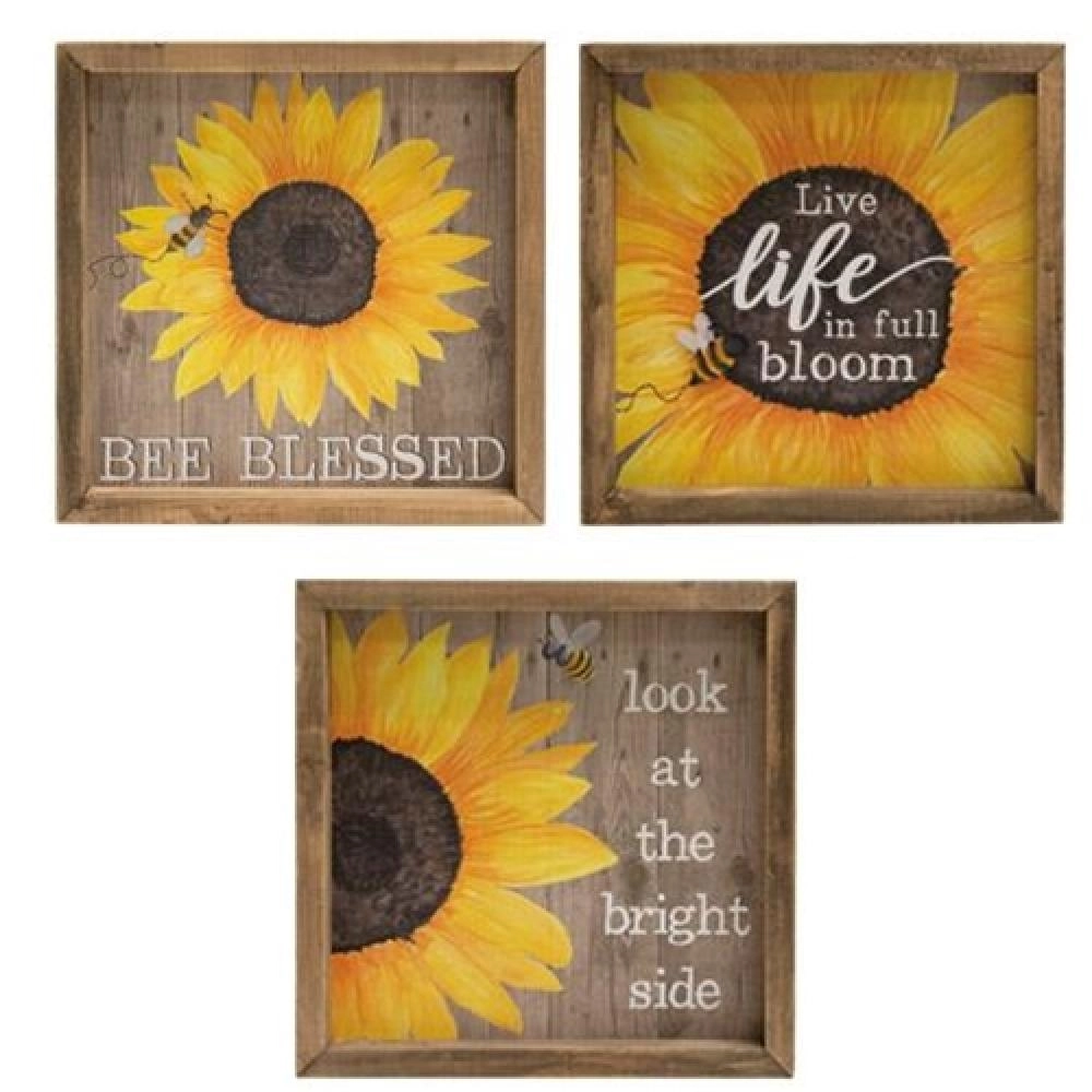 *Bee Blessed Sunflower Frame 3 Asstd.