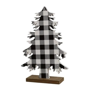 *Black & White Buffalo Check Wood Tree Medium