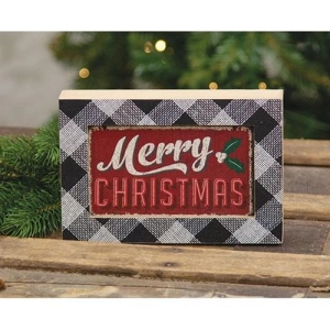*Black & White Plaid Merry Christmas Sign