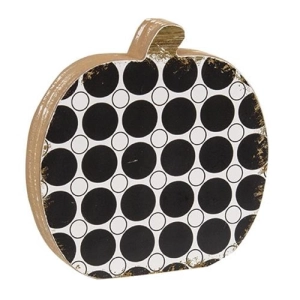*Black & White Polka Dot Wooden Pumpkin