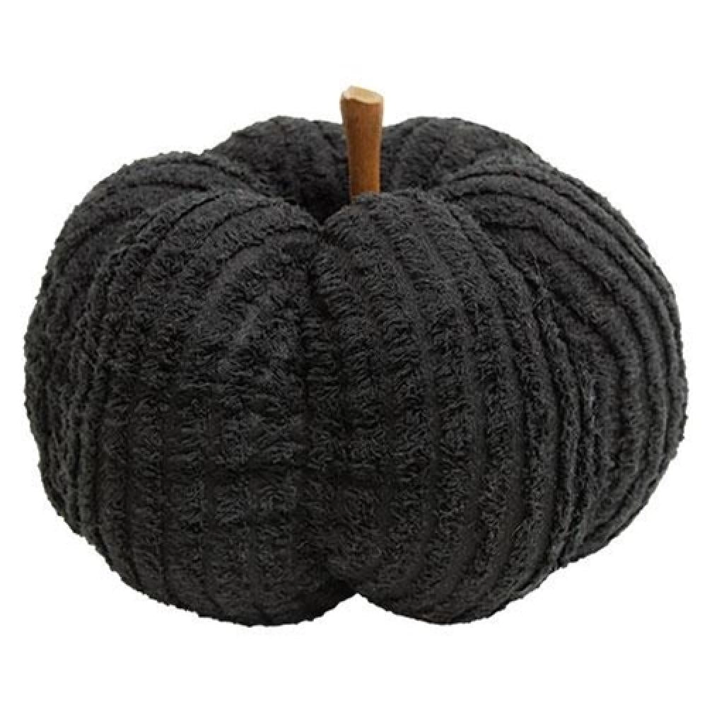 *Black Chenille Stuffed Pumpkin 4.5"