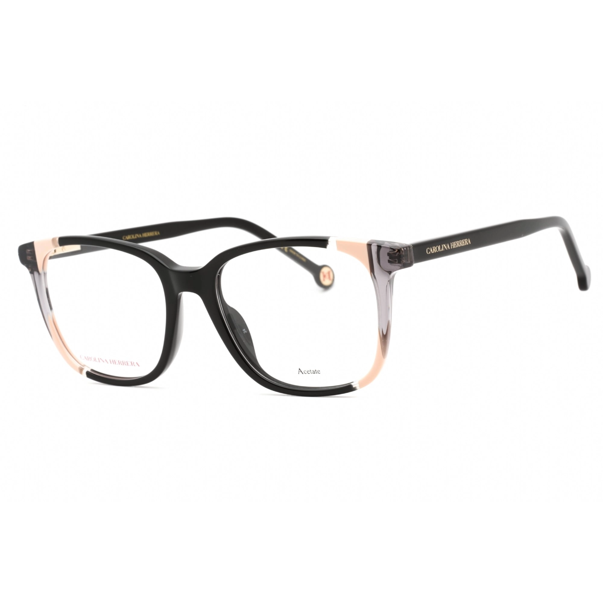 Carolina Herrera Women's Eyeglasses - Black Nude Plastic Square Frame | CH 0065 0KDX
