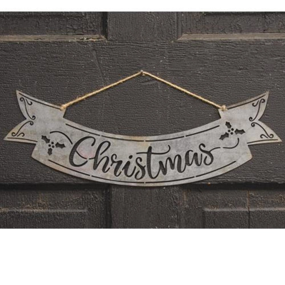 *Christmas Cutout Metal Hanging Banner