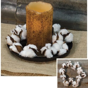 *Country Cotton Ball Ring 6"