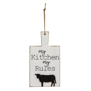 *Distressed My Kitchen My Rules Cutting Board Ornament