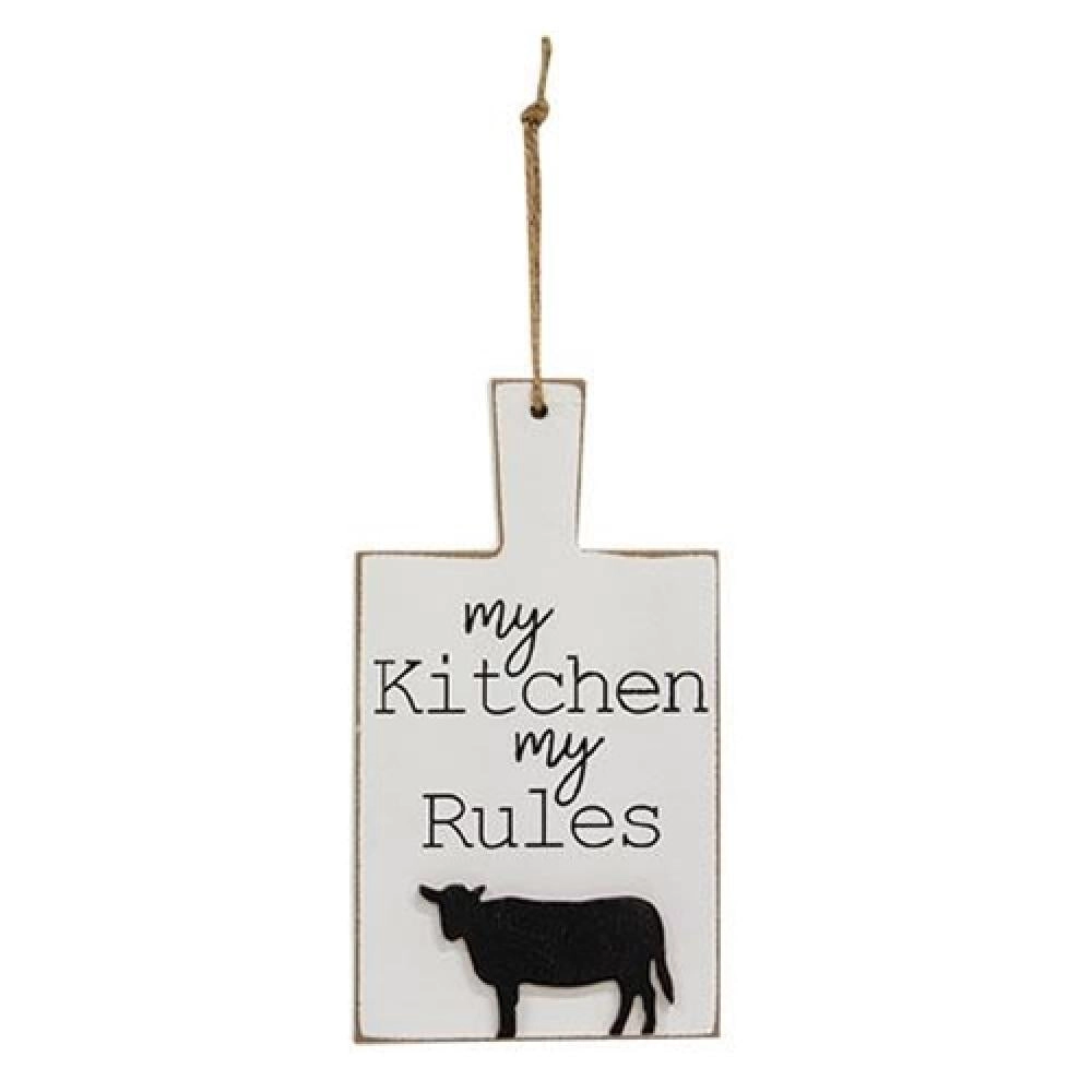 *Distressed My Kitchen My Rules Cutting Board Ornament