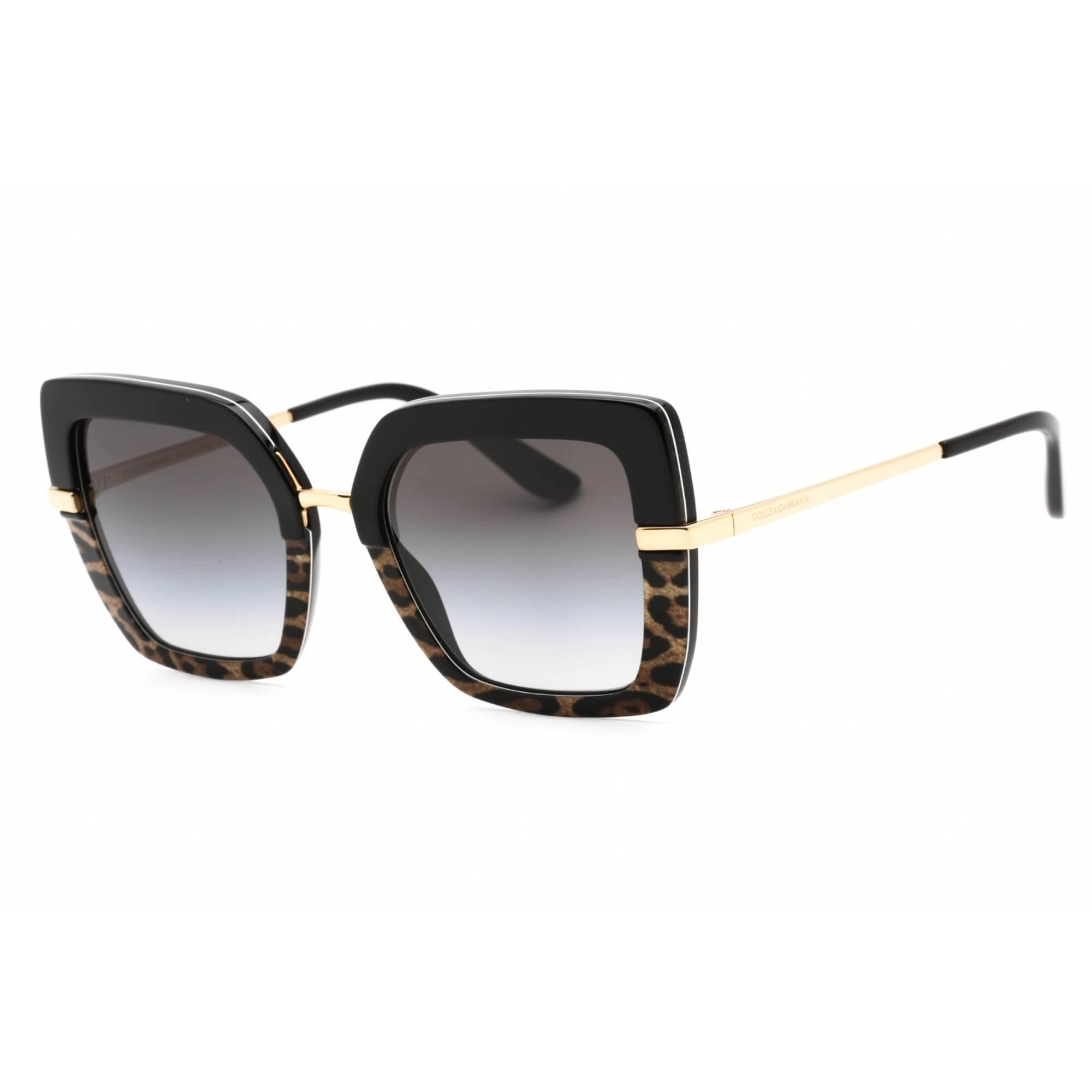Dolce & Gabbana Women's Sunglasses - Shiny Black/Leopard Cat Eye | 0DG4373 32448G