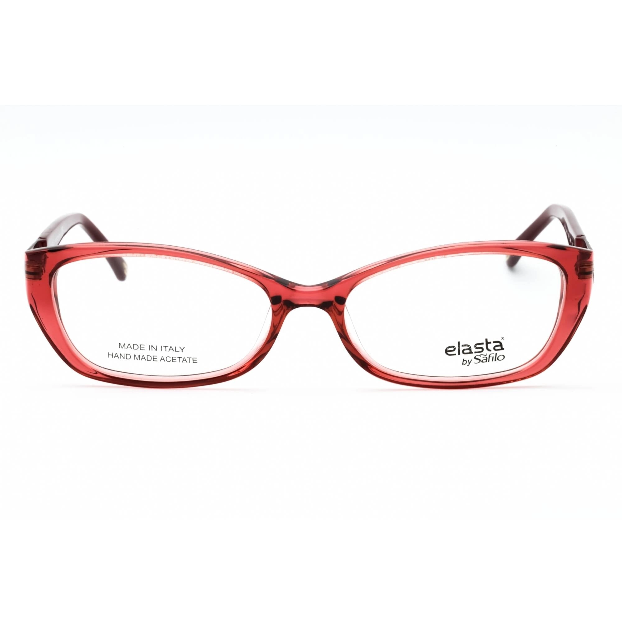 Elasta Women's Eyeglasses - Pink Crystal Plastic Full Rim Rectangular | 5798 0JNW 00