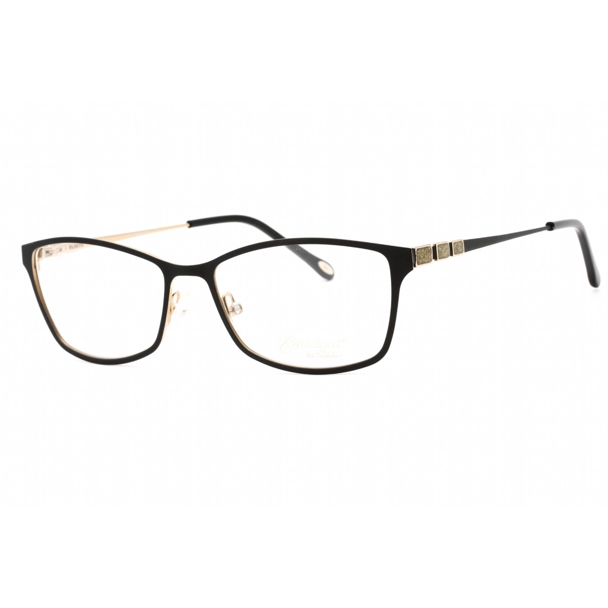 Emozioni Women's Eyeglasses - Black Gold Full Rim Cat Eye Frame | EM 4416 02M2 00