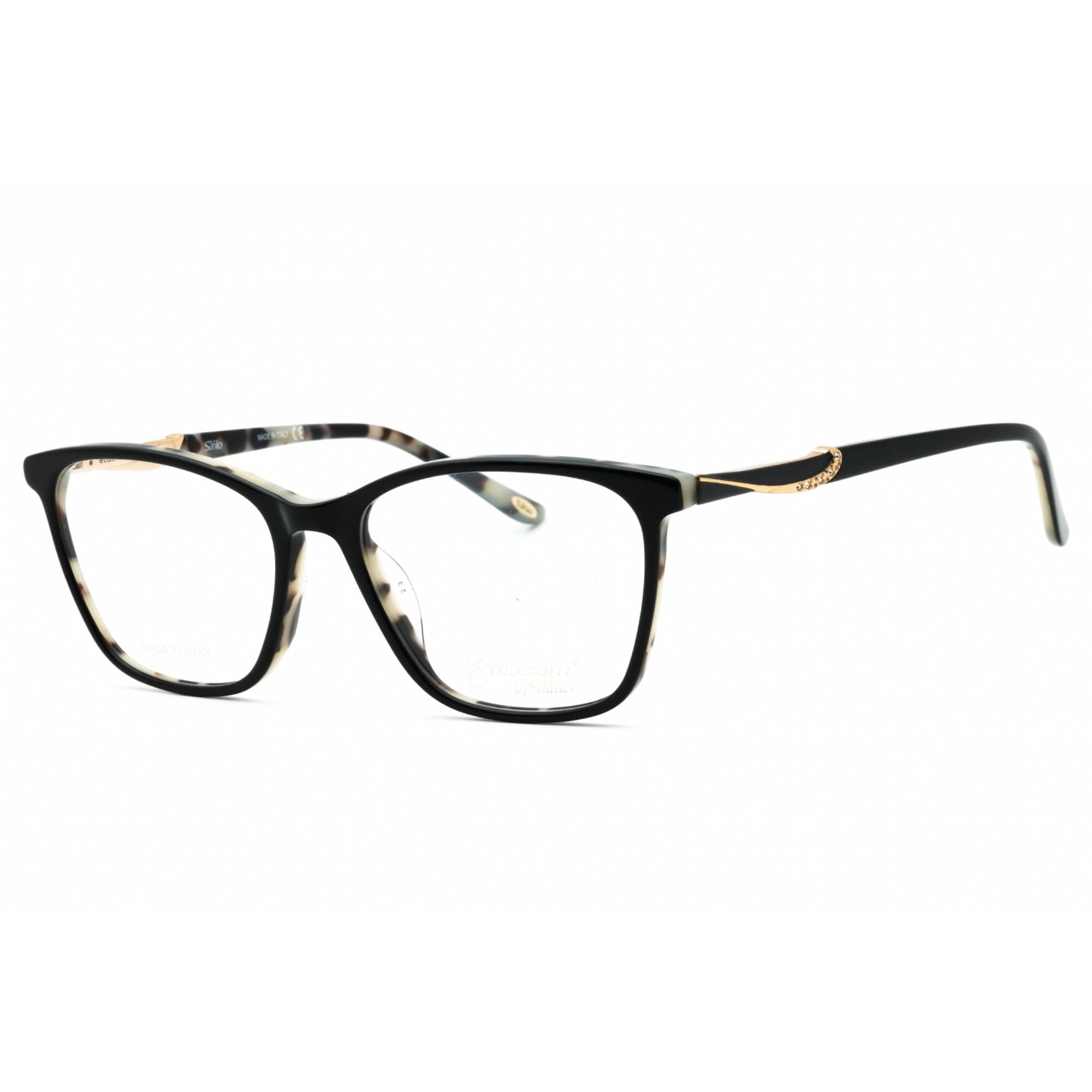 Emozioni Women's Eyeglasses - Black White Havana Full Rim Cat Eye | EM 4058 0TCB 00