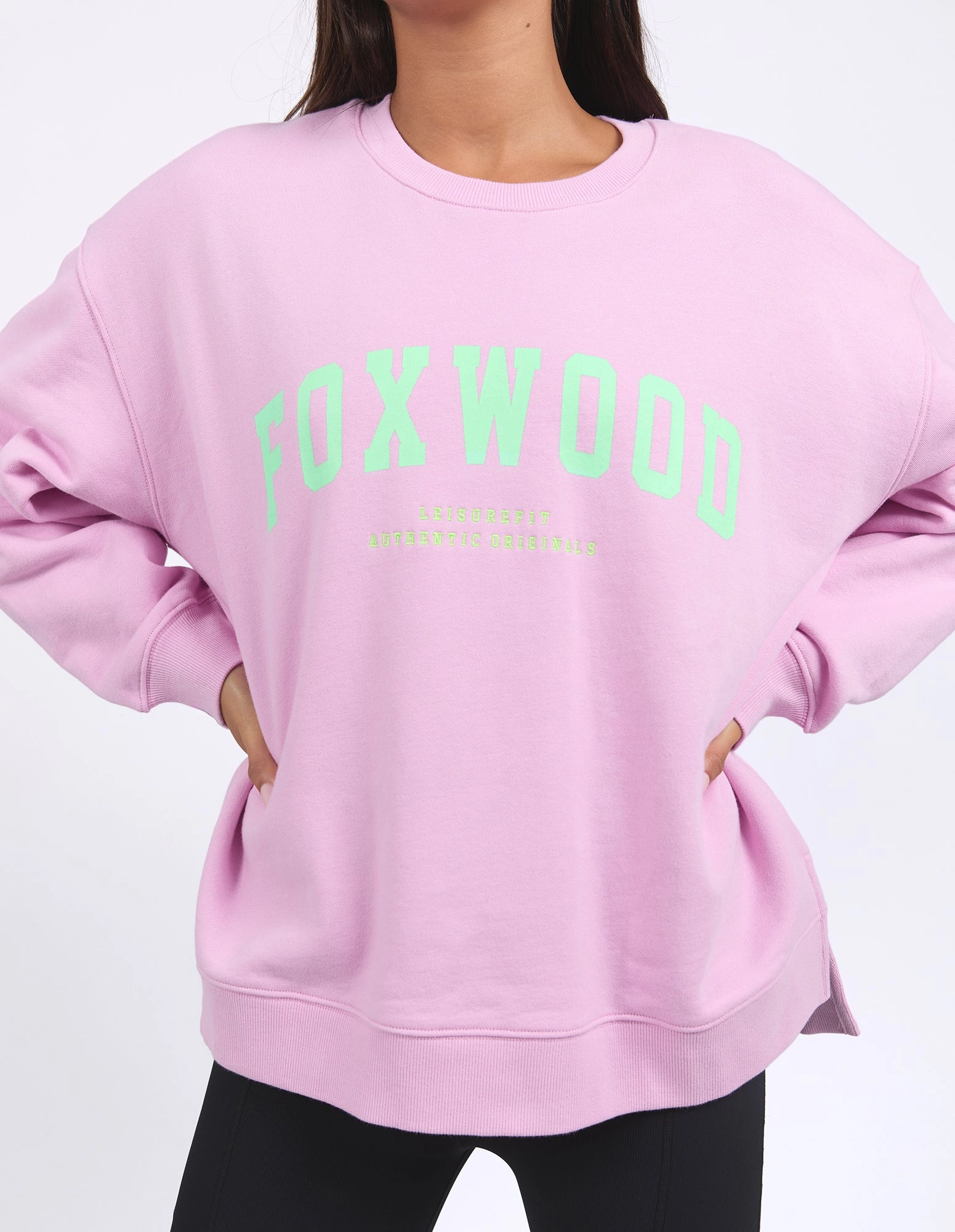 Foxwood Interval Crew Pink W/ Green