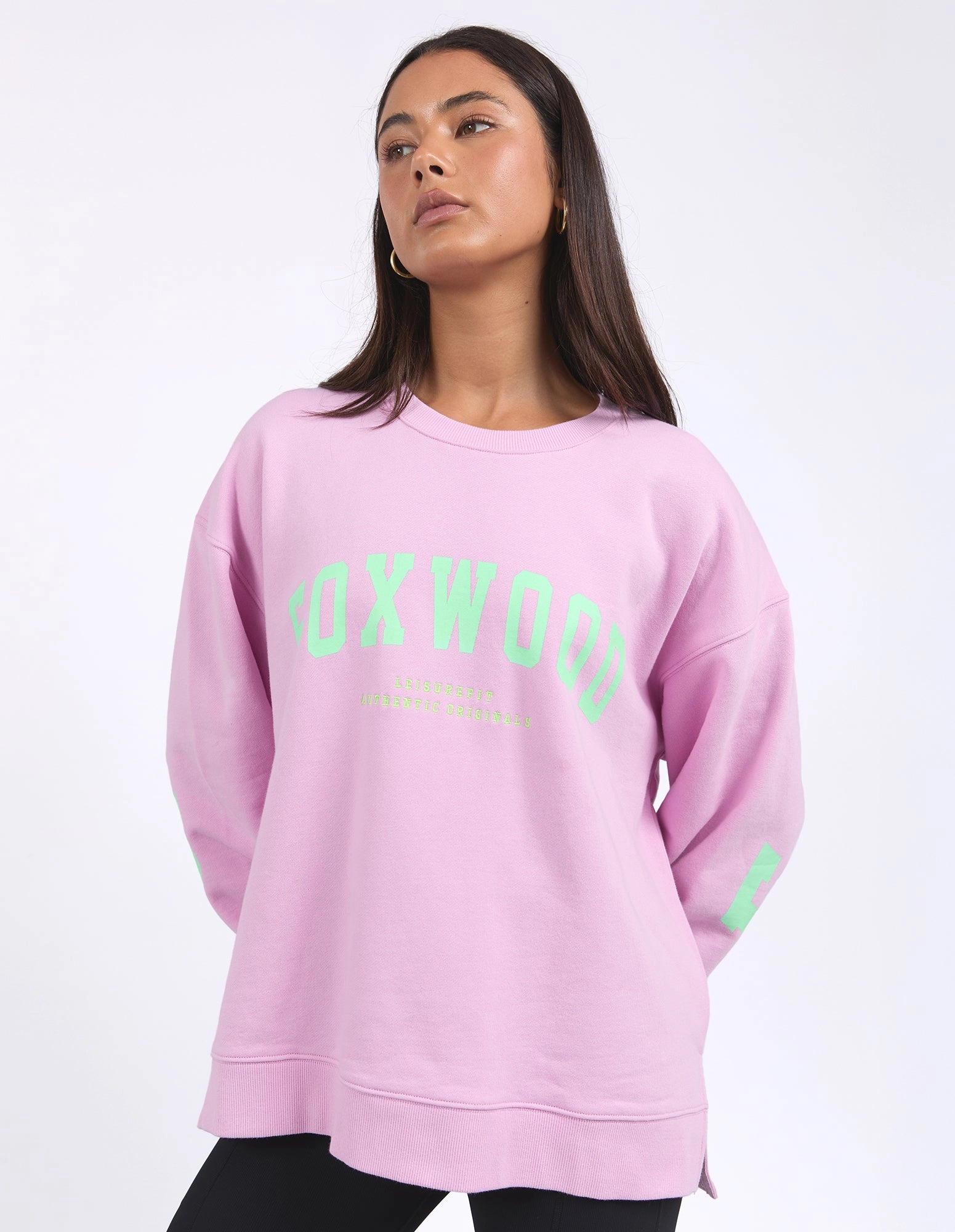 Foxwood Interval Crew Pink W/ Green