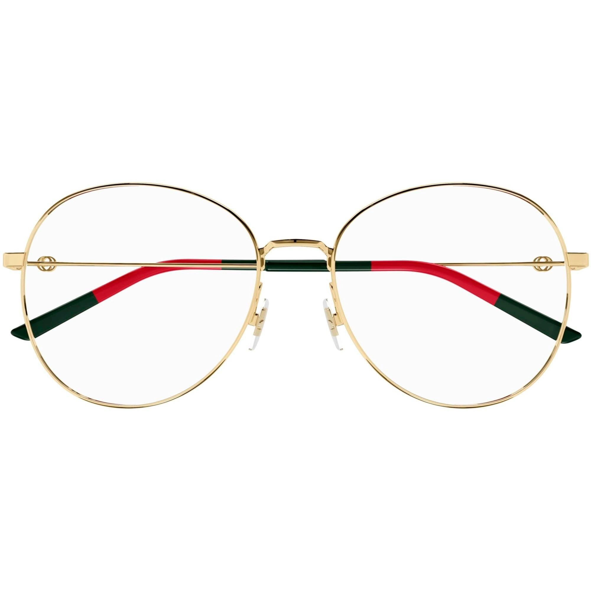 Gucci Women's Eyeglasses - Gold Metal Round Full Rim Frame Demo Lens | GG1201O 001