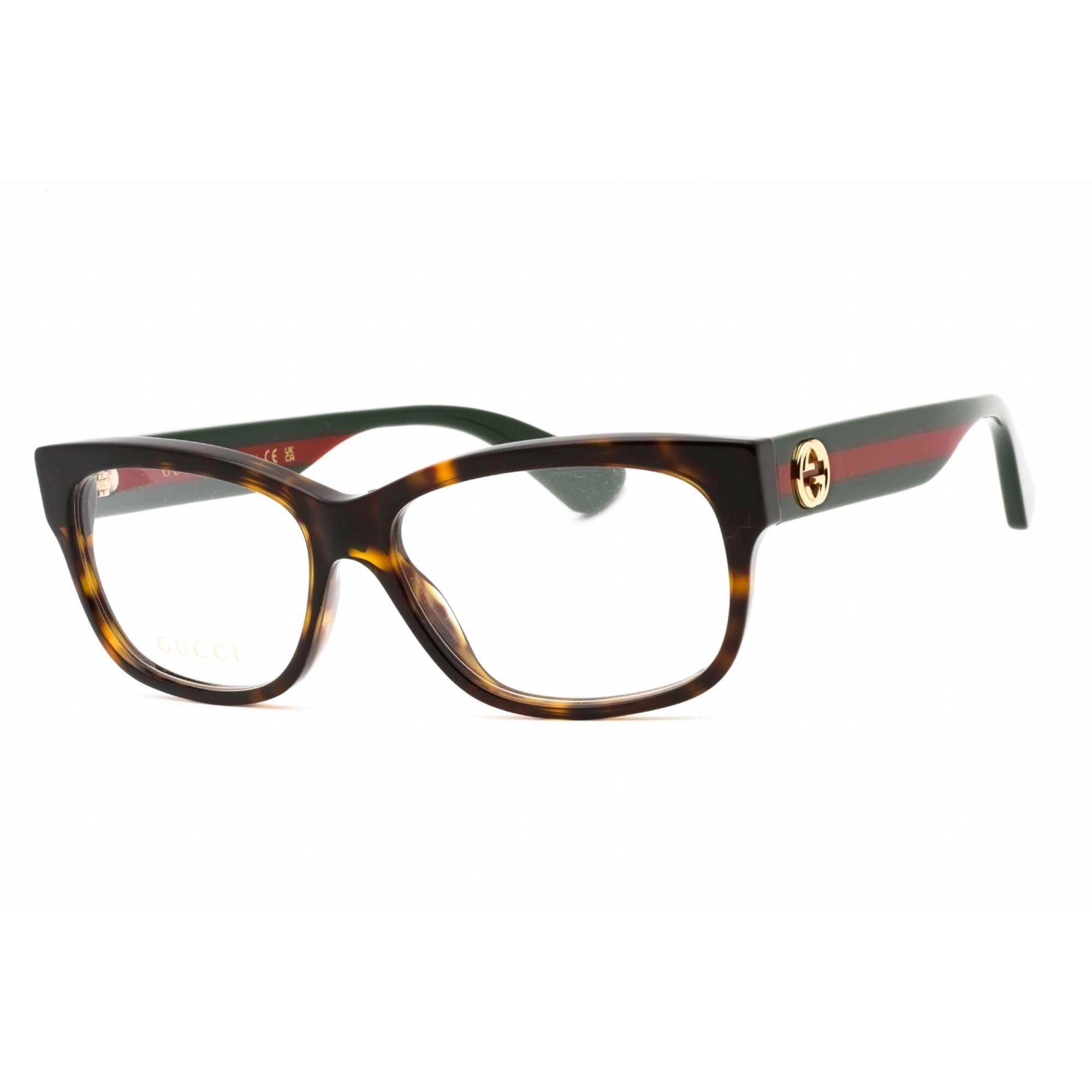 Gucci Women's Eyeglasses - Havana/Multicolor Acetate Cat Eye Shape Frame | GG0278O 012