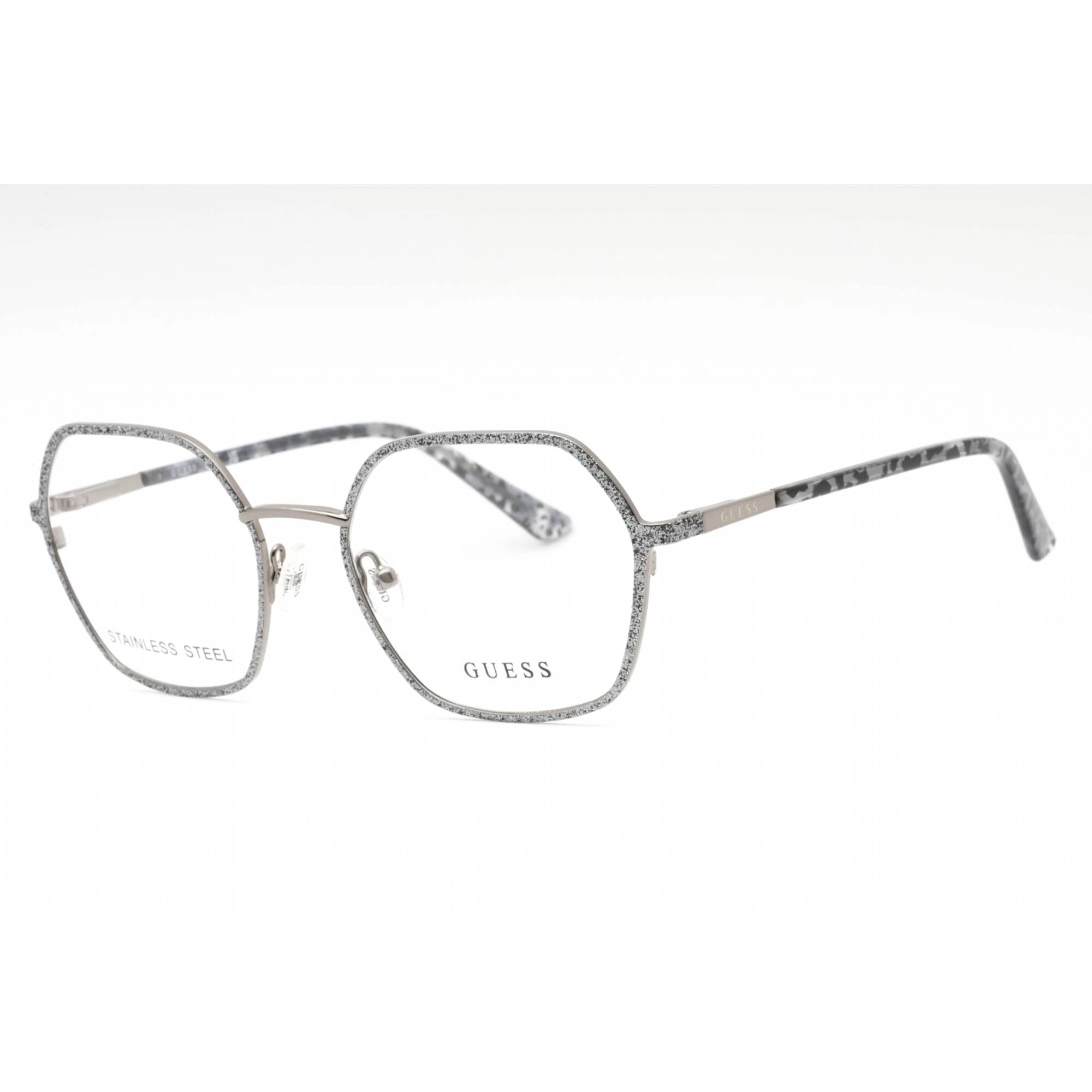 Guess Women's Eyeglasses - Grey/Other Metal Geometric Full Rim Frame | GU2912 020