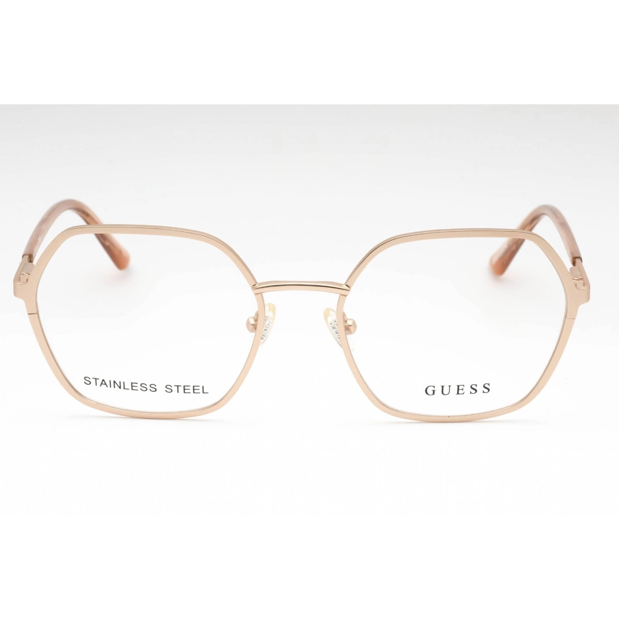 Guess Women's Eyeglasses - Pale Gold Metal Geometric Shape Full Rim Frame | GU2912 032