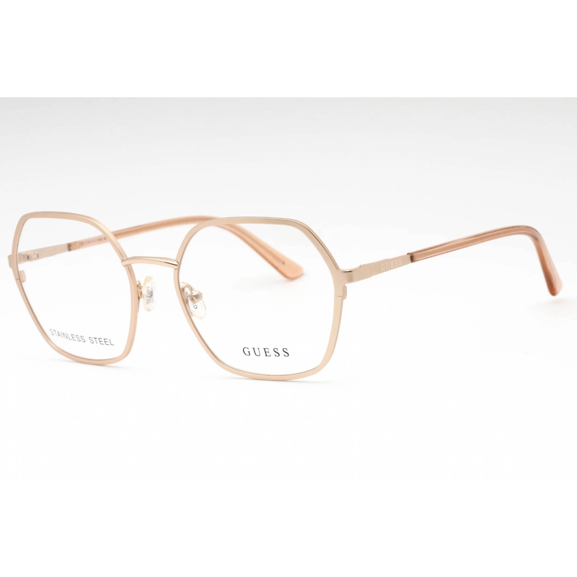 Guess Women's Eyeglasses - Pale Gold Metal Geometric Shape Full Rim Frame | GU2912 032