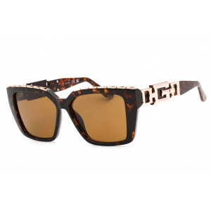 Guess Women's Sunglasses - Full Rim Dark Havana Plastic Rectangular Frame | GU7915 52E