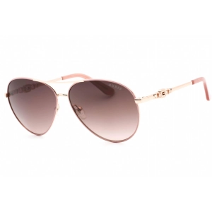 Guess Women's Sunglasses - Gradient Brown Lens Pink/Gold Aviator Frame | GU7885-H 74F