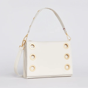 Hammitt Montana Leather Clutch Lrg Handbag Calla Lily White/Brushed Gold