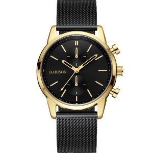 Harison Black & Gold Watch *Imitation Sub Dials