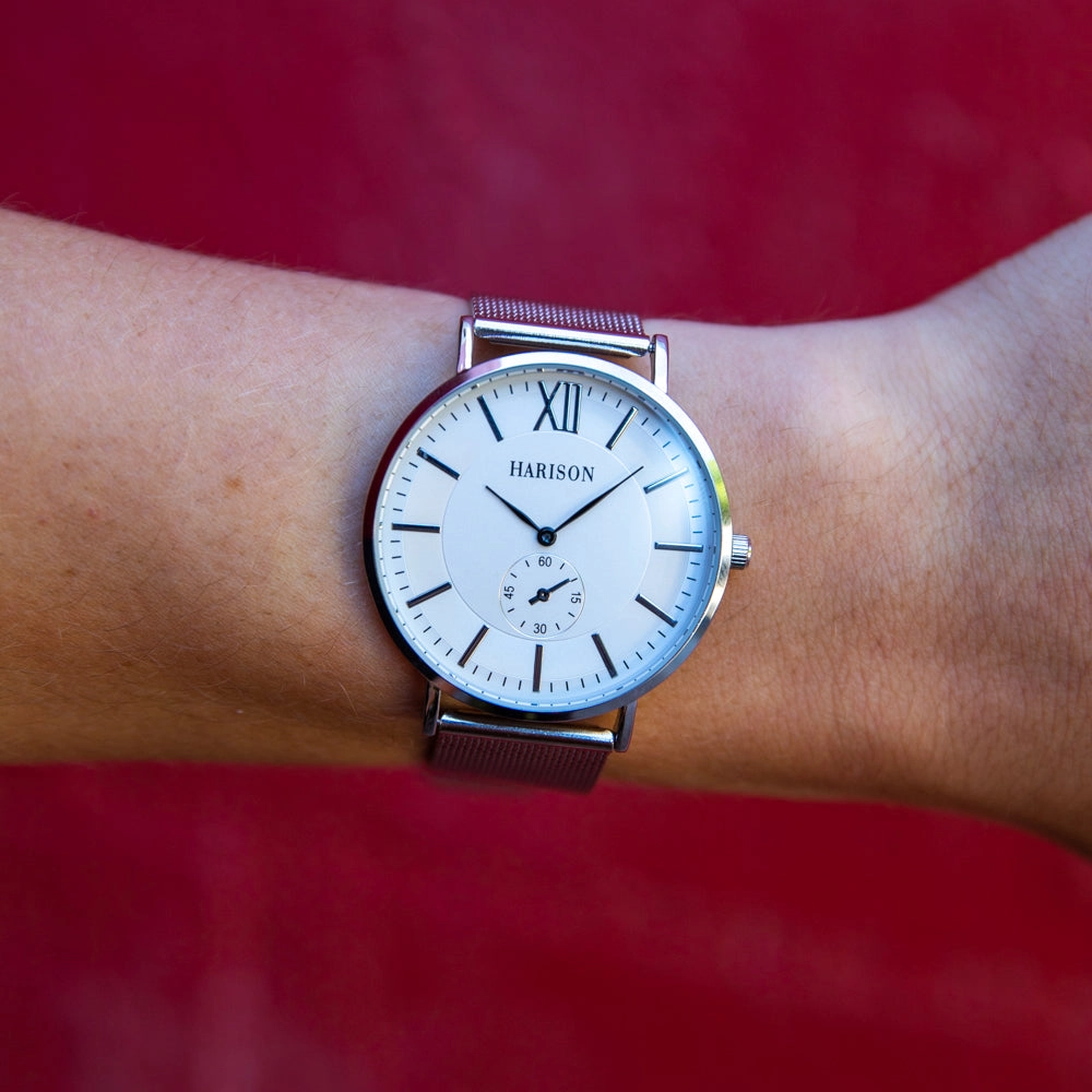Harison Silver Tone Mesh Watch *Imitation Sub Dial