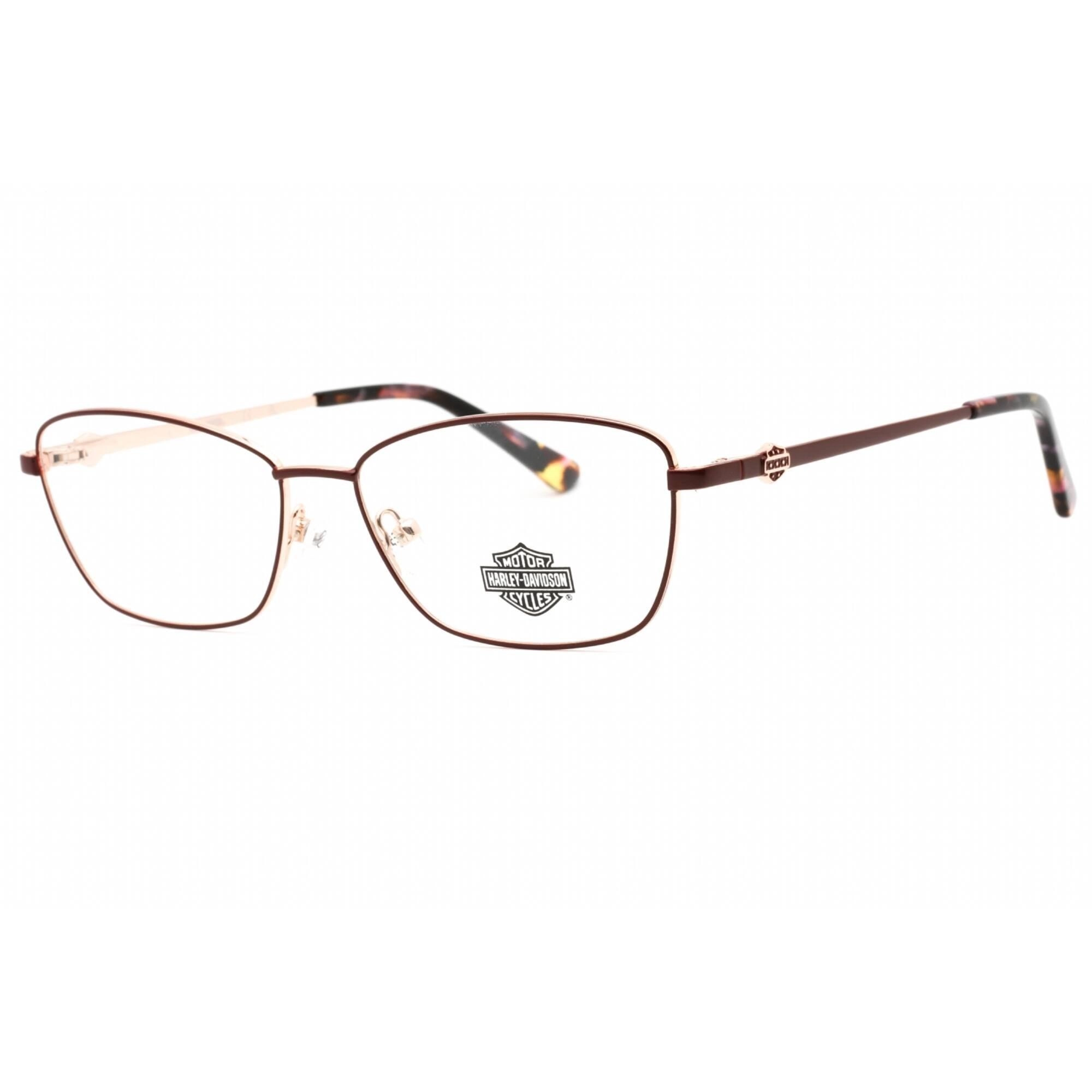 Harley Davidson Women's Eyeglasses - Matte Bordeaux Metal Cat Eye Frame | HD0560 070