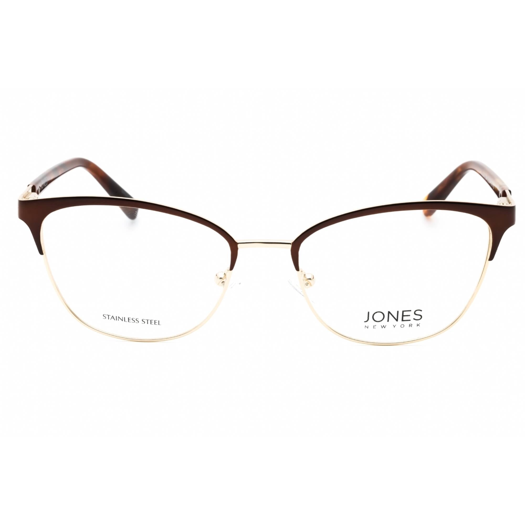 Jones New York Women's Eyeglasses - Brown Metal Cat Eye Full Rim Frame | J486 0BRO