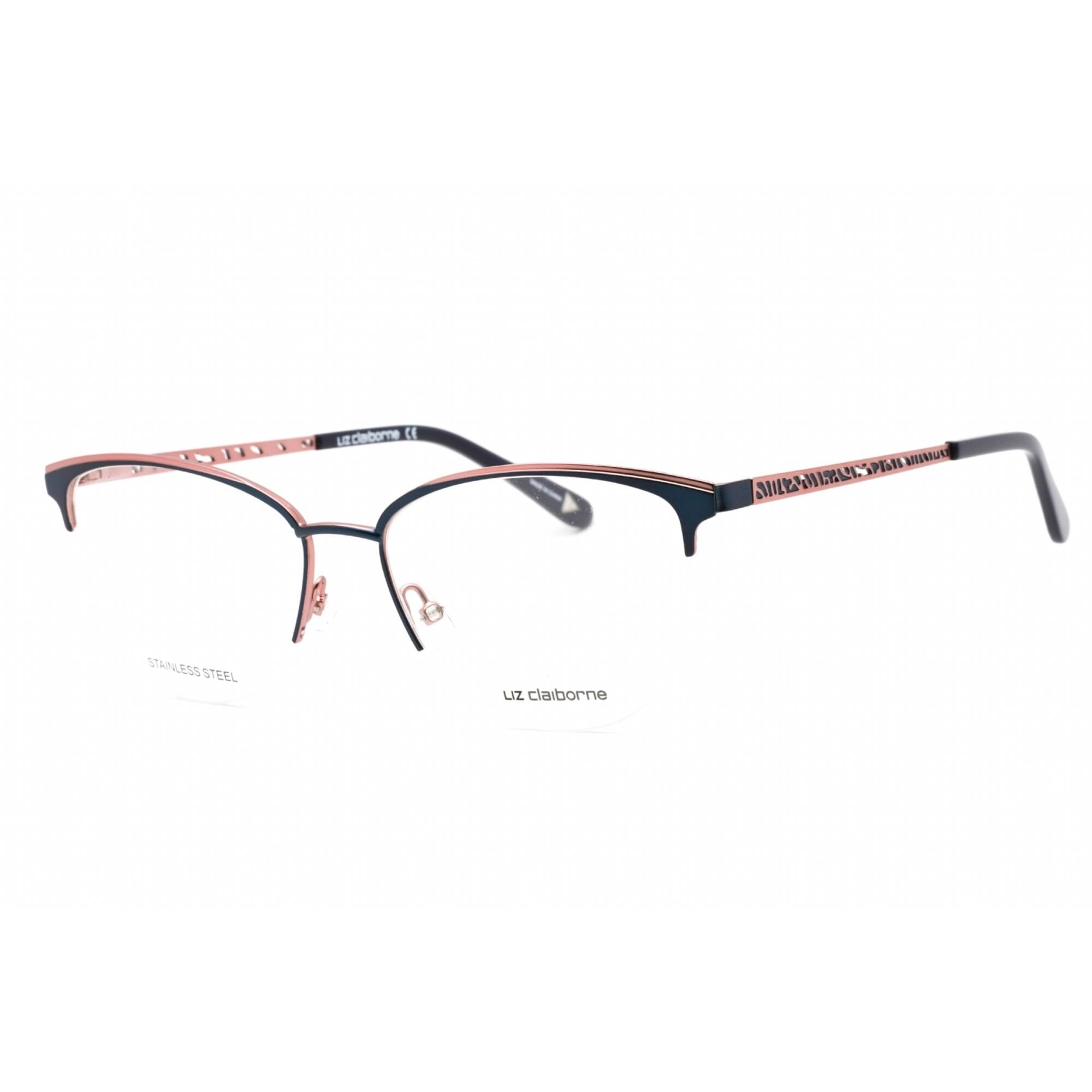 Liz Claiborne Women's Eyeglasses - Navy Cat Eye Half Rim Metal Frame | L 673 0E8W 00